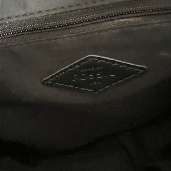 Fossil Black and Brown Leather Patterned Backpack - Picture 7 of 11